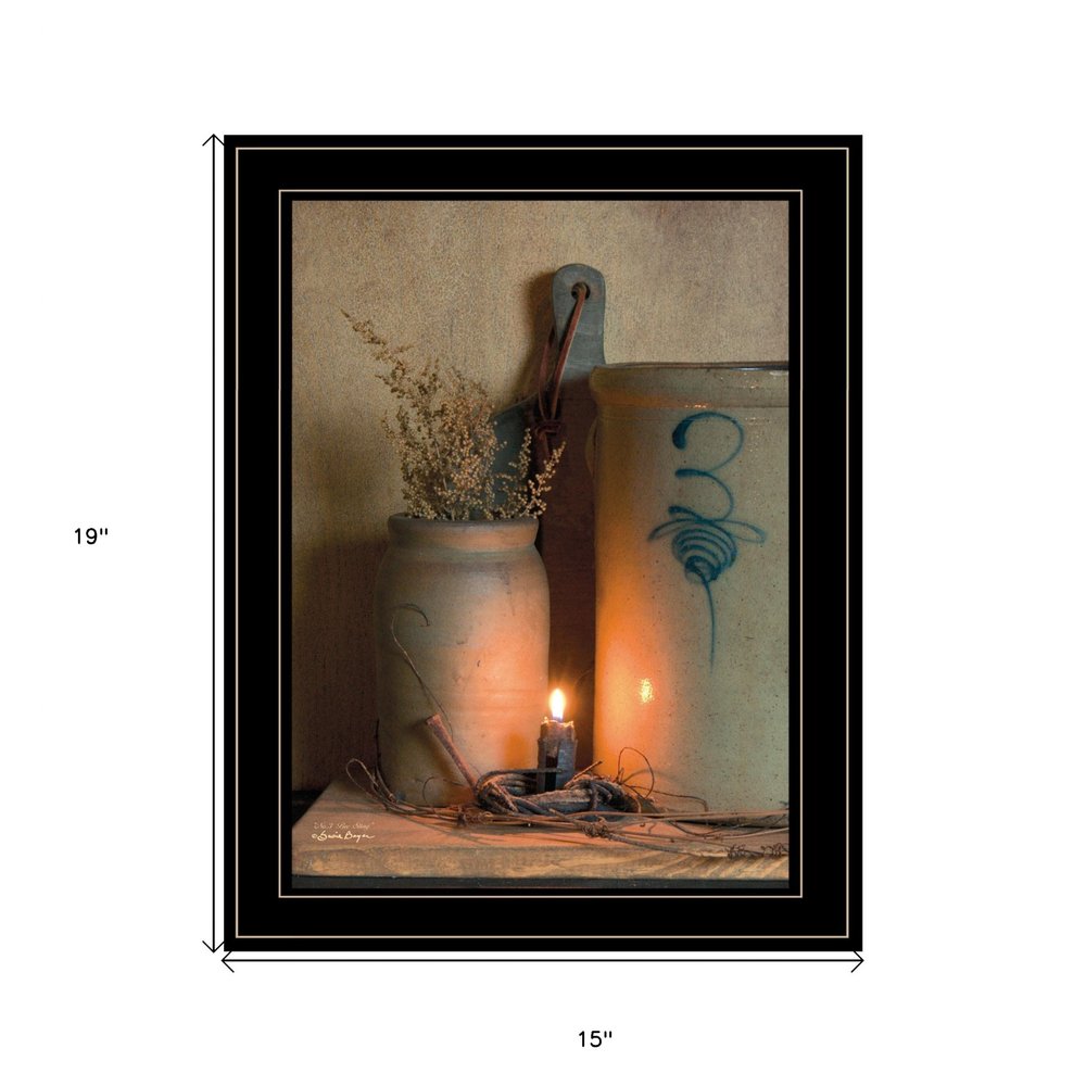 No 3 Bee Sting on a crock 2 Black Framed Print Wall Art — view 3
