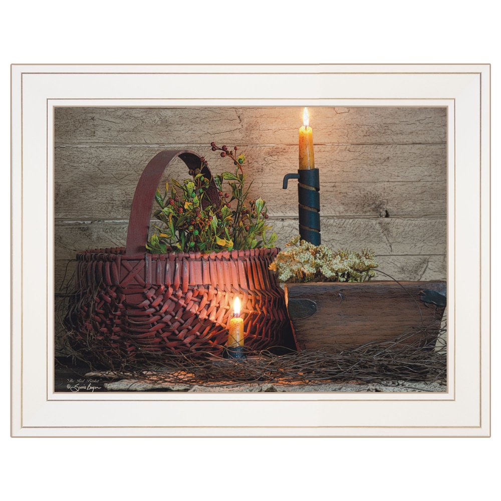 The Red Basket 1 White Framed Print Wall Art — view 1