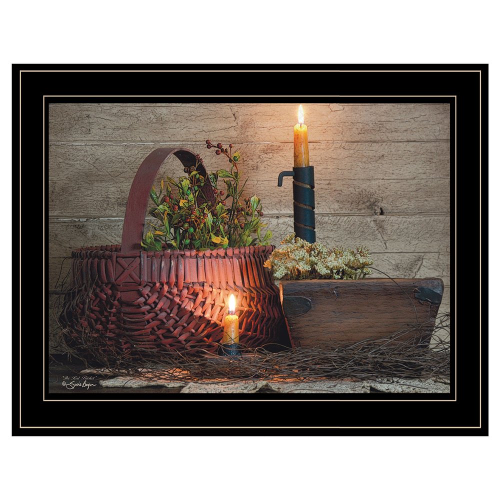 The Red Basket 2 Black Framed Print Wall Art — view 1