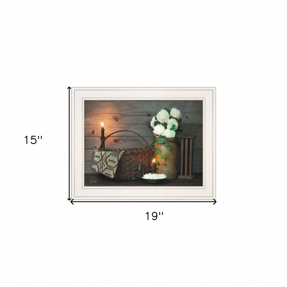White Flowers 1 White Framed Print Wall Art — view 3