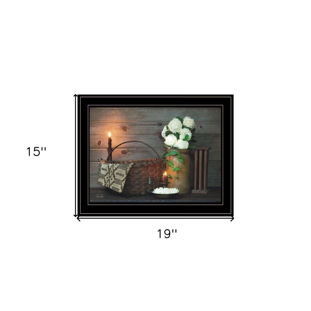 White Flowers 2 Black Framed Print Wall Art — view 3