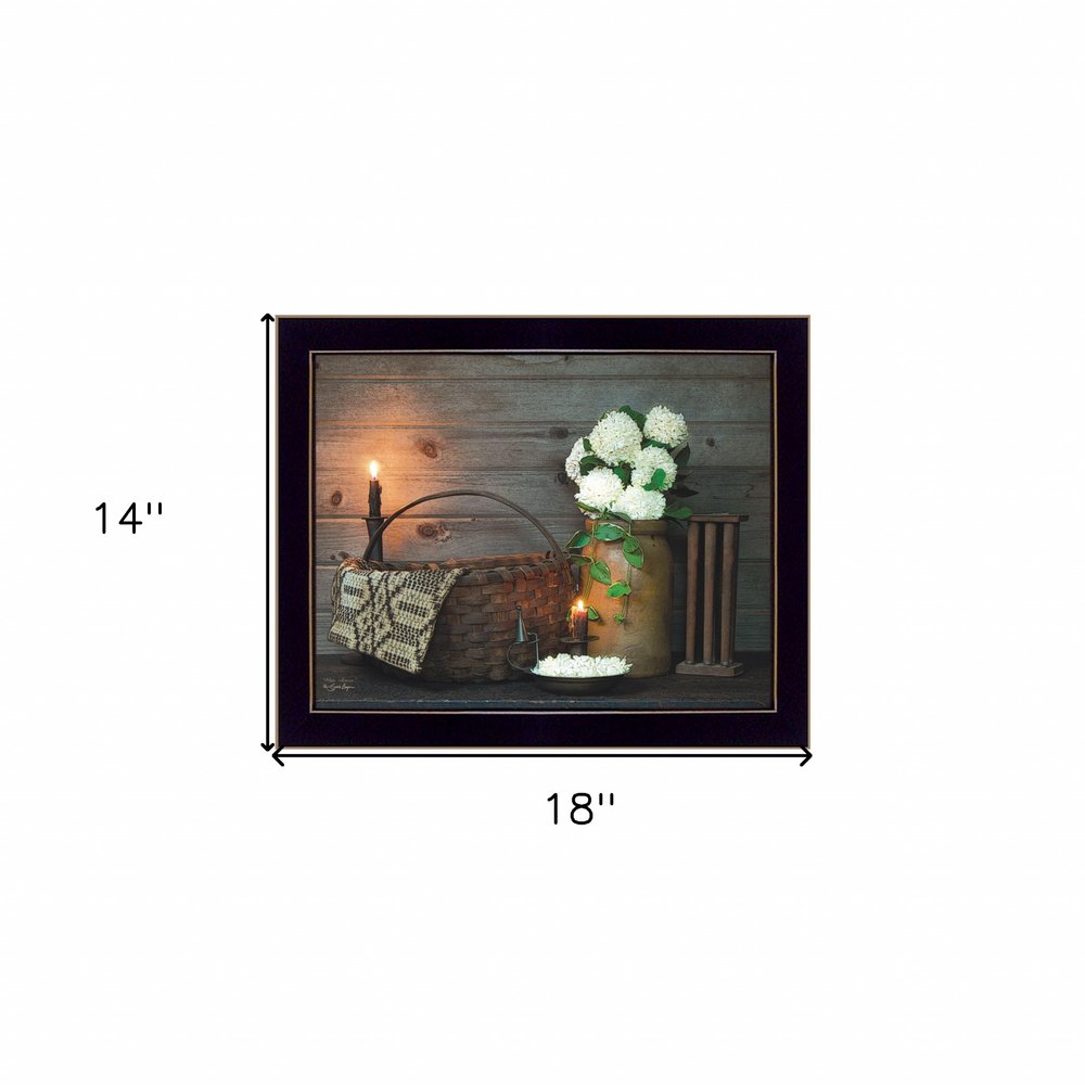 White Flowers 3 Black Framed Print Wall Art — view 3