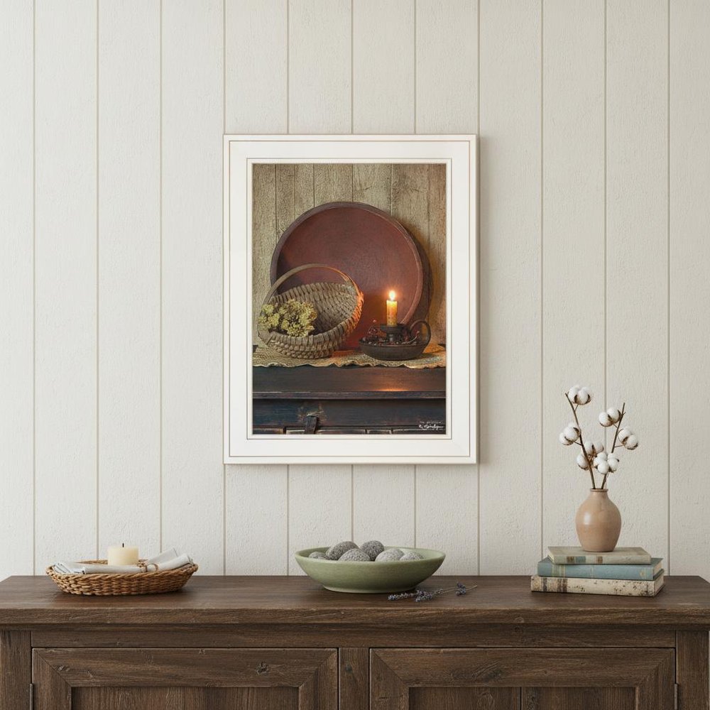 The Red Basket 4 White Framed Print Wall Art — view 4