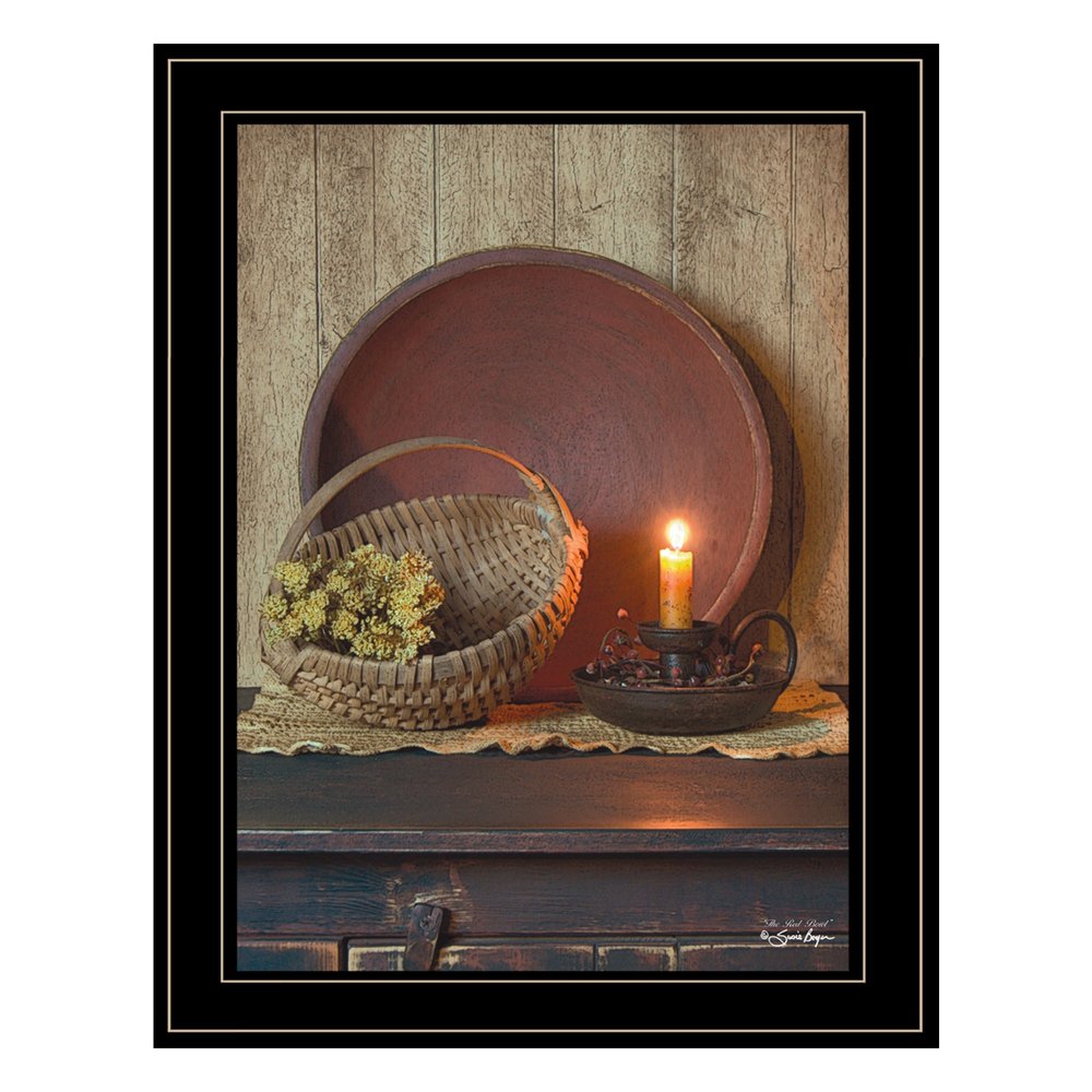 The Red Basket 5 Black Framed Print Wall Art — view 1