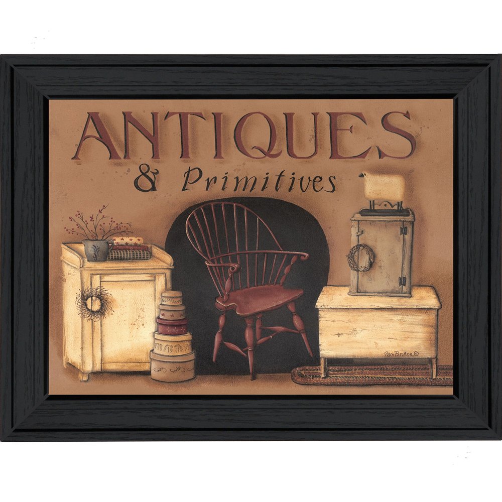Antiques and Primitives Black Framed Print Wall Art — view 1