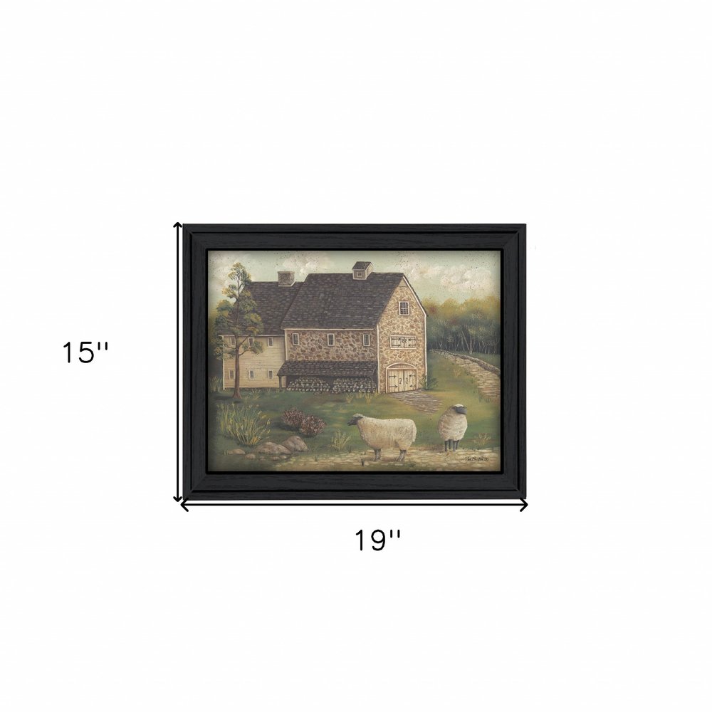 Stone Barn 1 Black Framed Print Wall Art — view 3