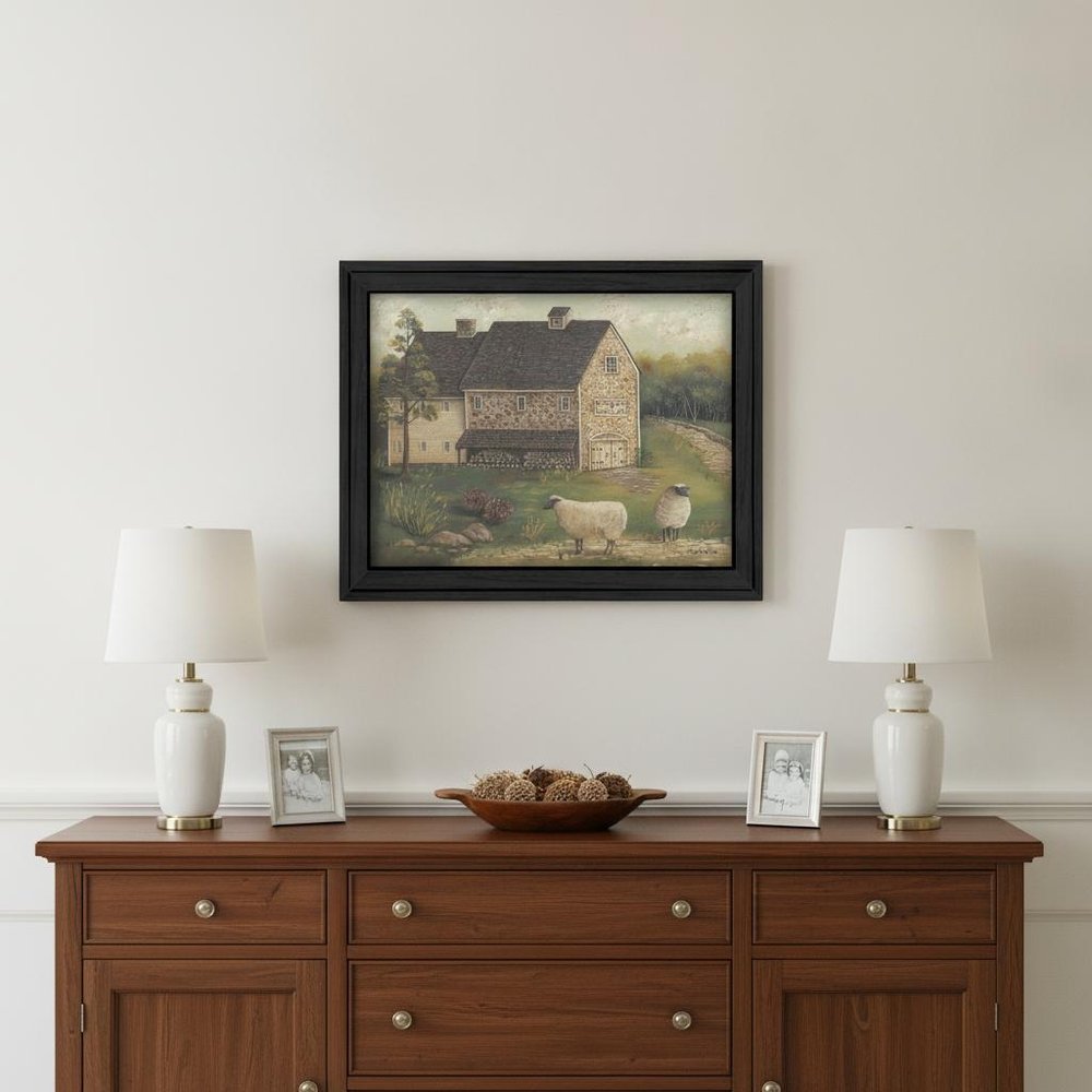 Stone Barn 1 Black Framed Print Wall Art — view 4