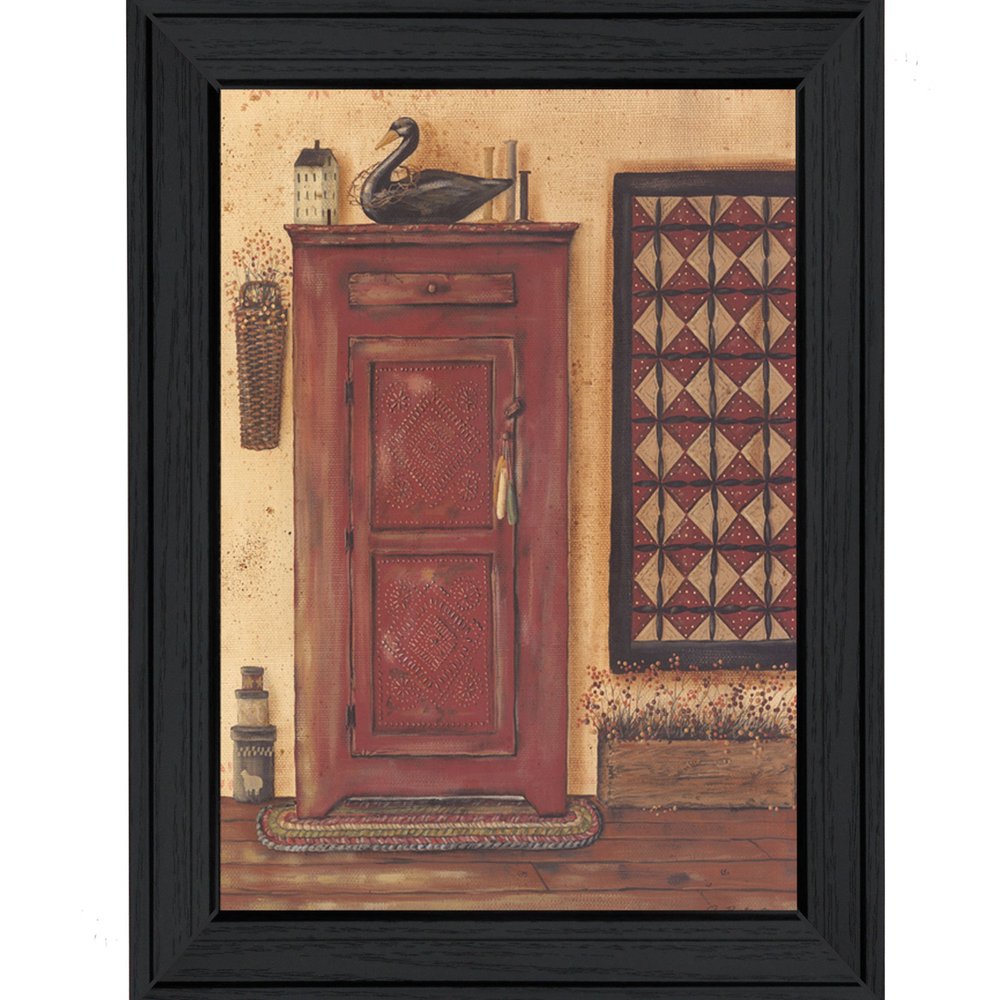 Old Red Pie Safe Black Framed Print Wall Art — view 1