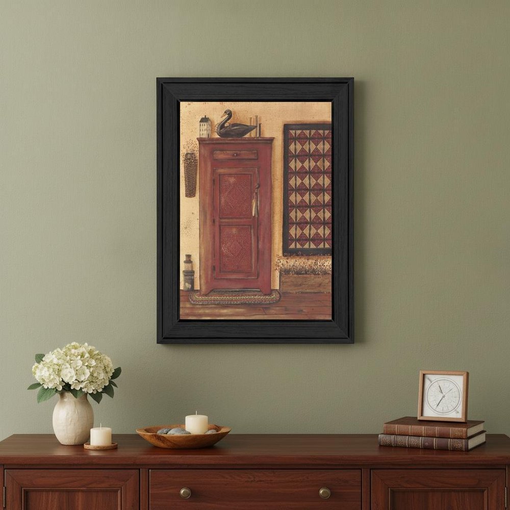 Old Red Pie Safe Black Framed Print Wall Art — view 4