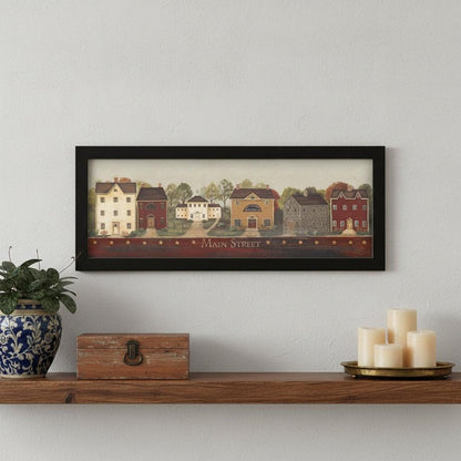 Main Street 1 Black Framed Print Wall Art