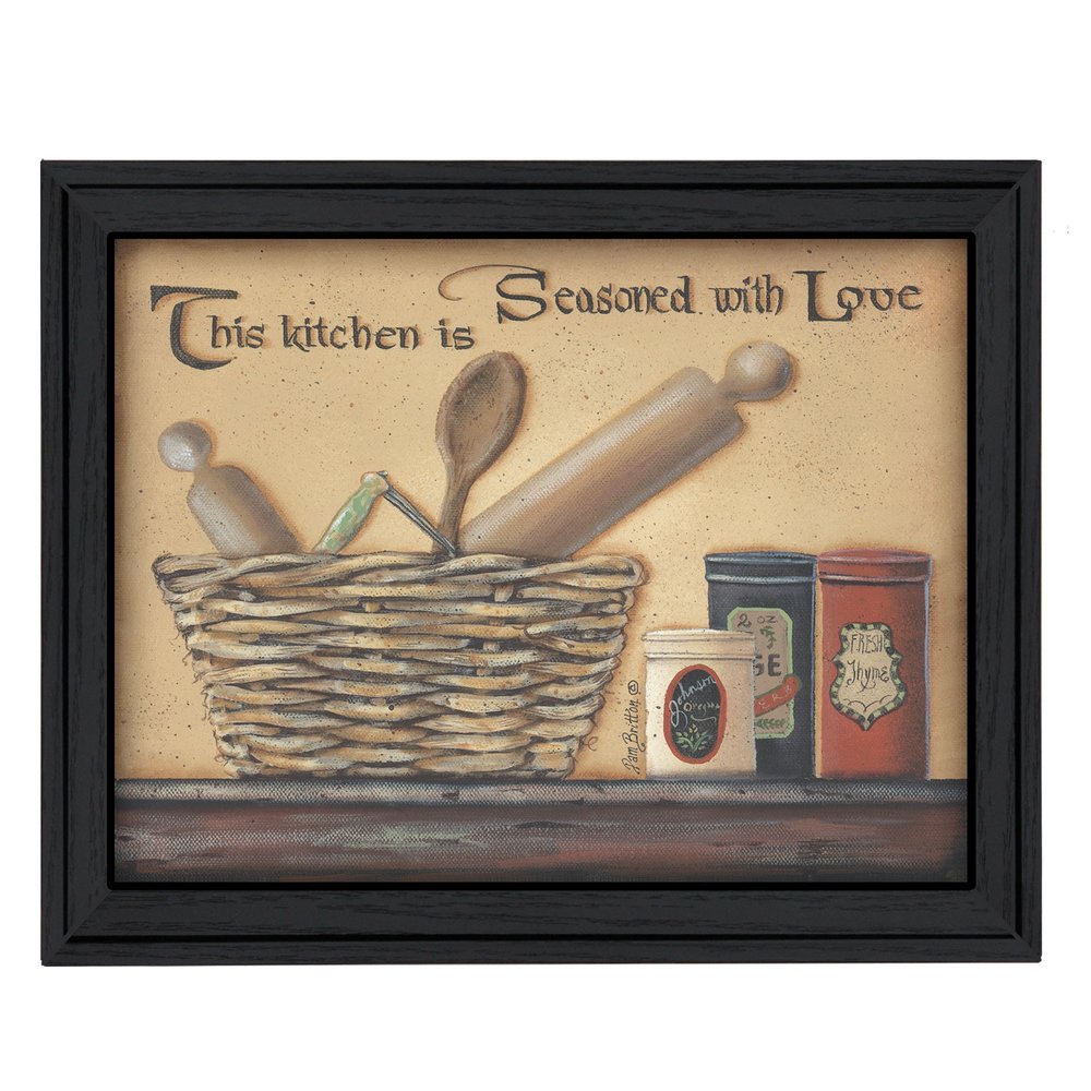 Seasoned with Love Black Framed Print Kitchen Wall Art — view 1