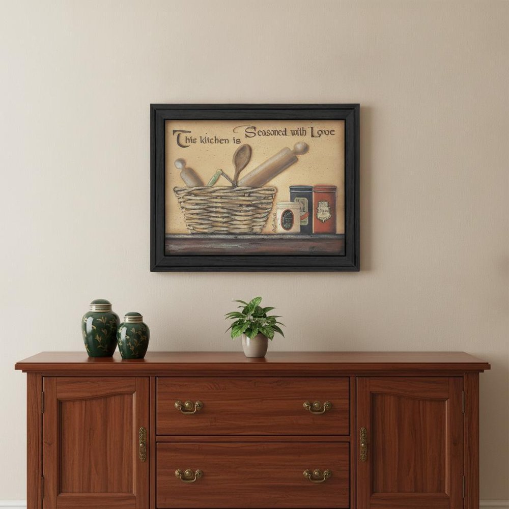 Seasoned with Love Black Framed Print Kitchen Wall Art — view 4