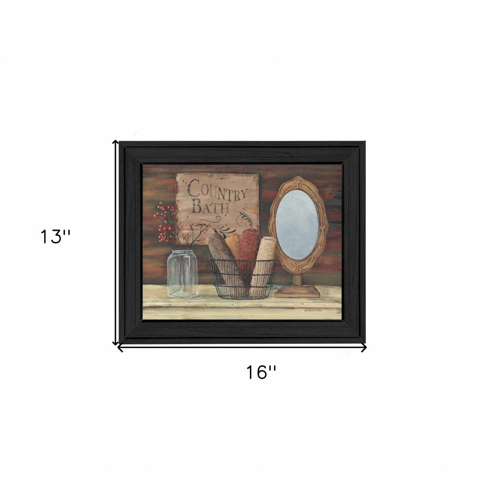 Country Bath 3 Black Framed Print Bathroom Wall Art — view 4