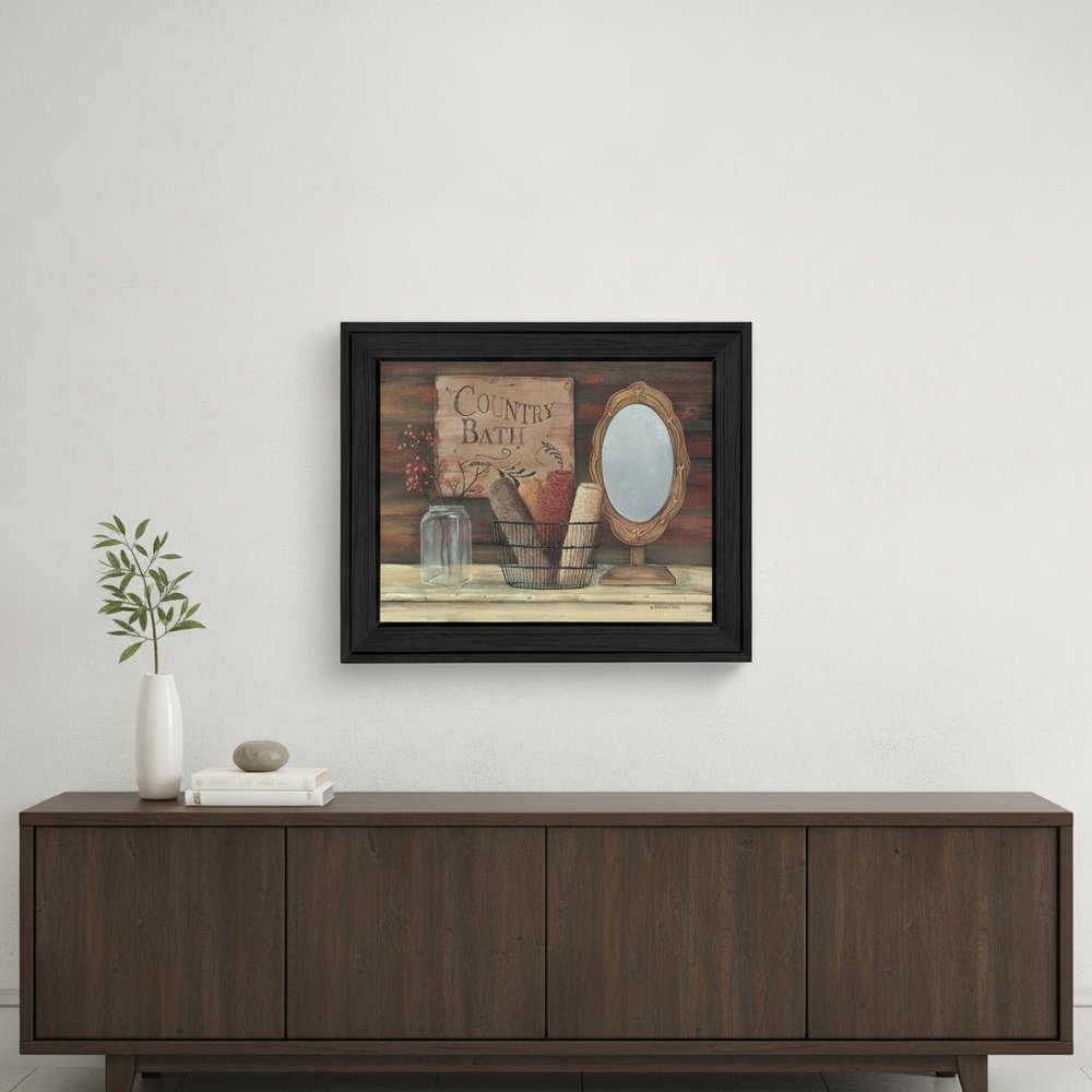 Country Bath 3 Black Framed Print Bathroom Wall Art — view 5