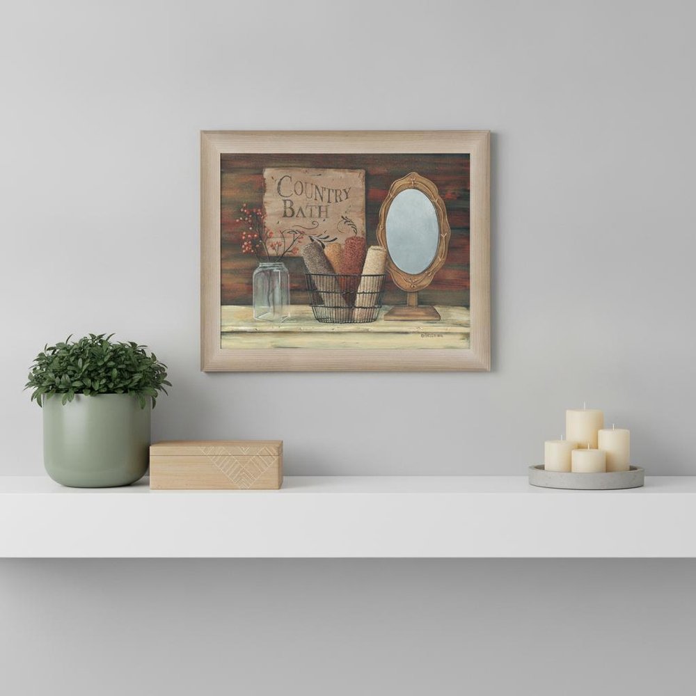 Country Bath 4 Brown Framed Print Bathroom Wall Art — view 4