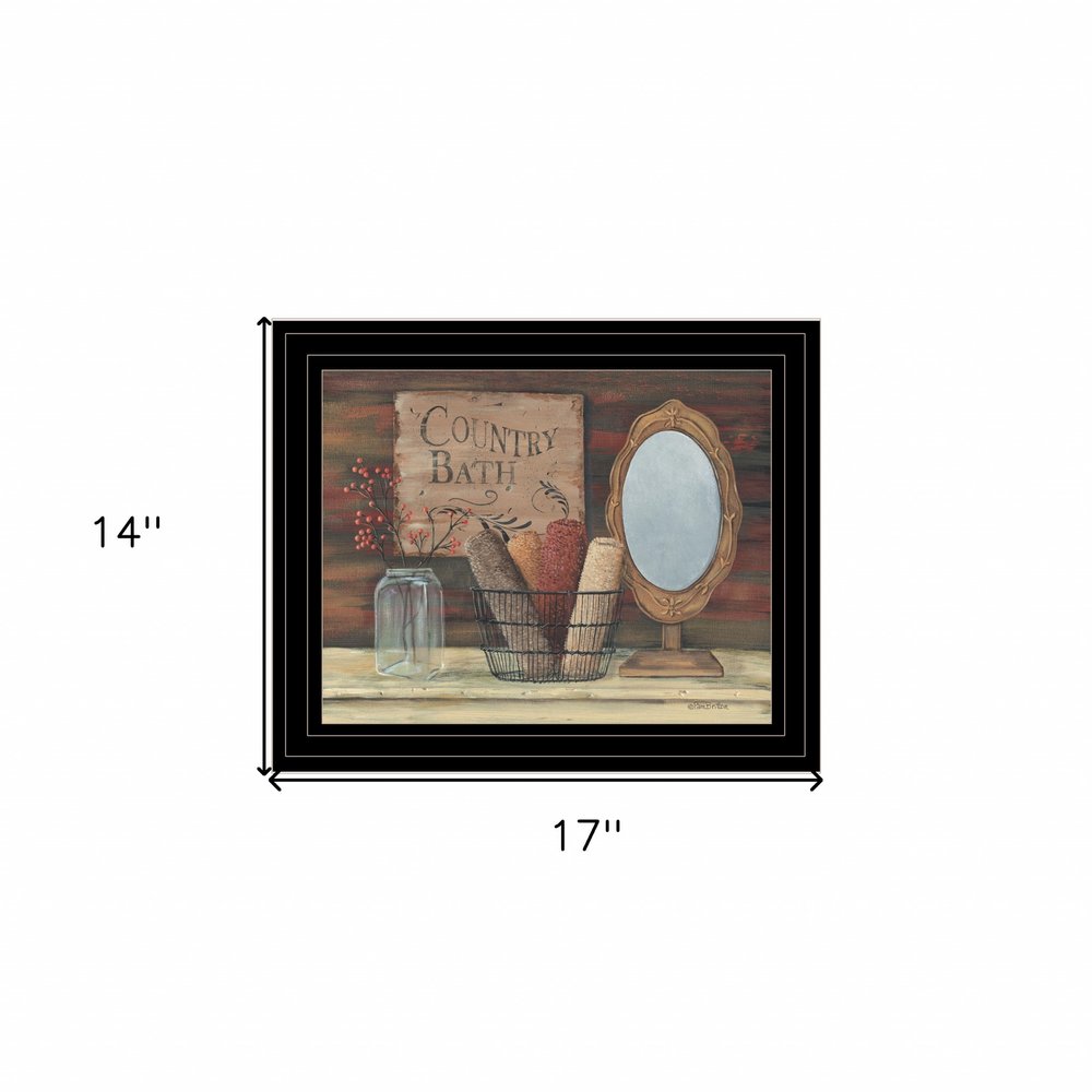 Country Bath 5 Black Framed Print Bathroom Wall Art — view 3
