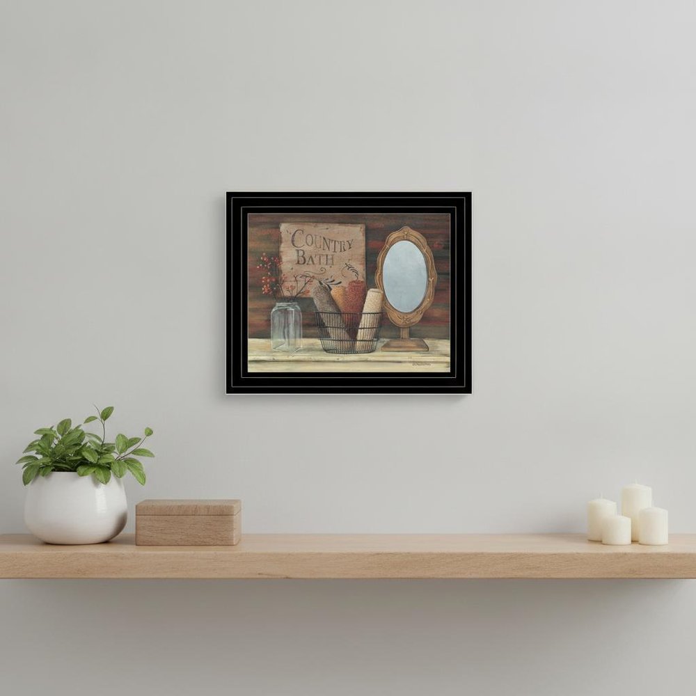 Country Bath 5 Black Framed Print Bathroom Wall Art — view 4