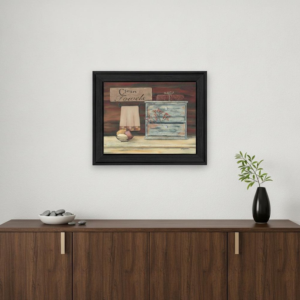 Clean Towels 1 Black Framed Print Bathroom Wall Art — view 6