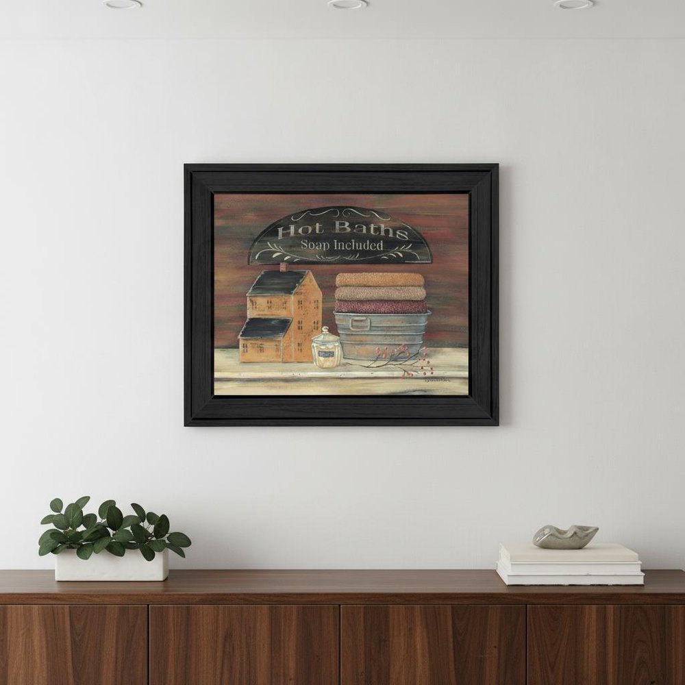 Hot Bath 4 Black Framed Print Bathroom Wall Art — view 5