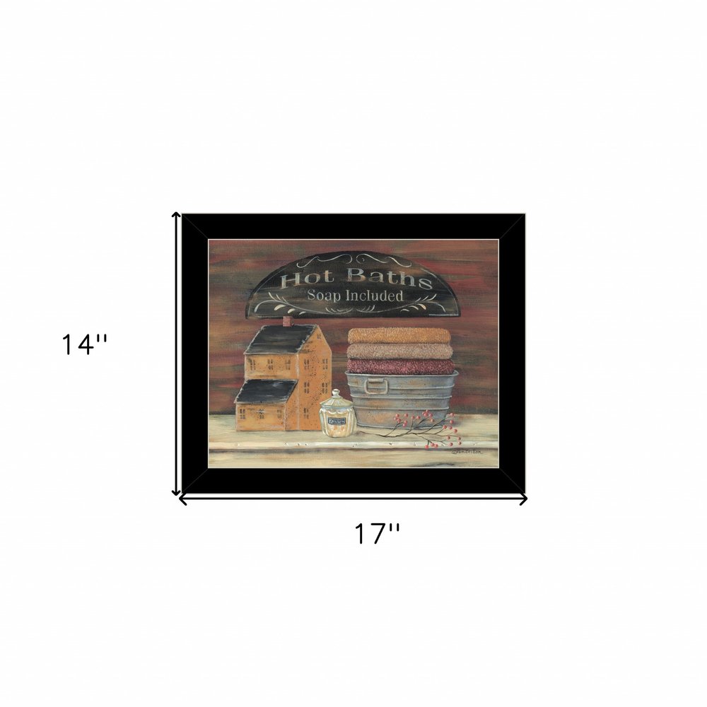 HOT BATH 7 Black Framed Print Bathroom Wall Art — view 3