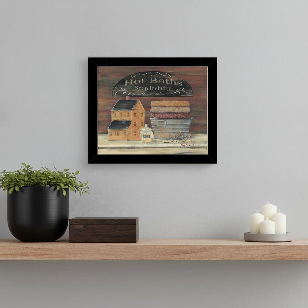 HOT BATH 7 Black Framed Print Bathroom Wall Art — view 4