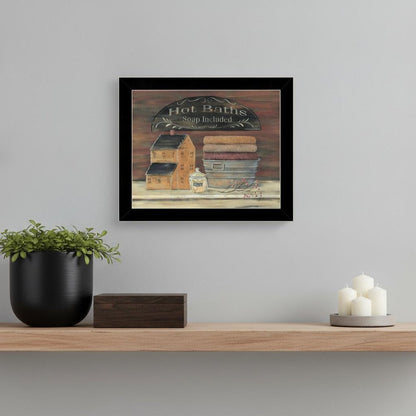 HOT BATH 7 Black Framed Print Bathroom Wall Art
