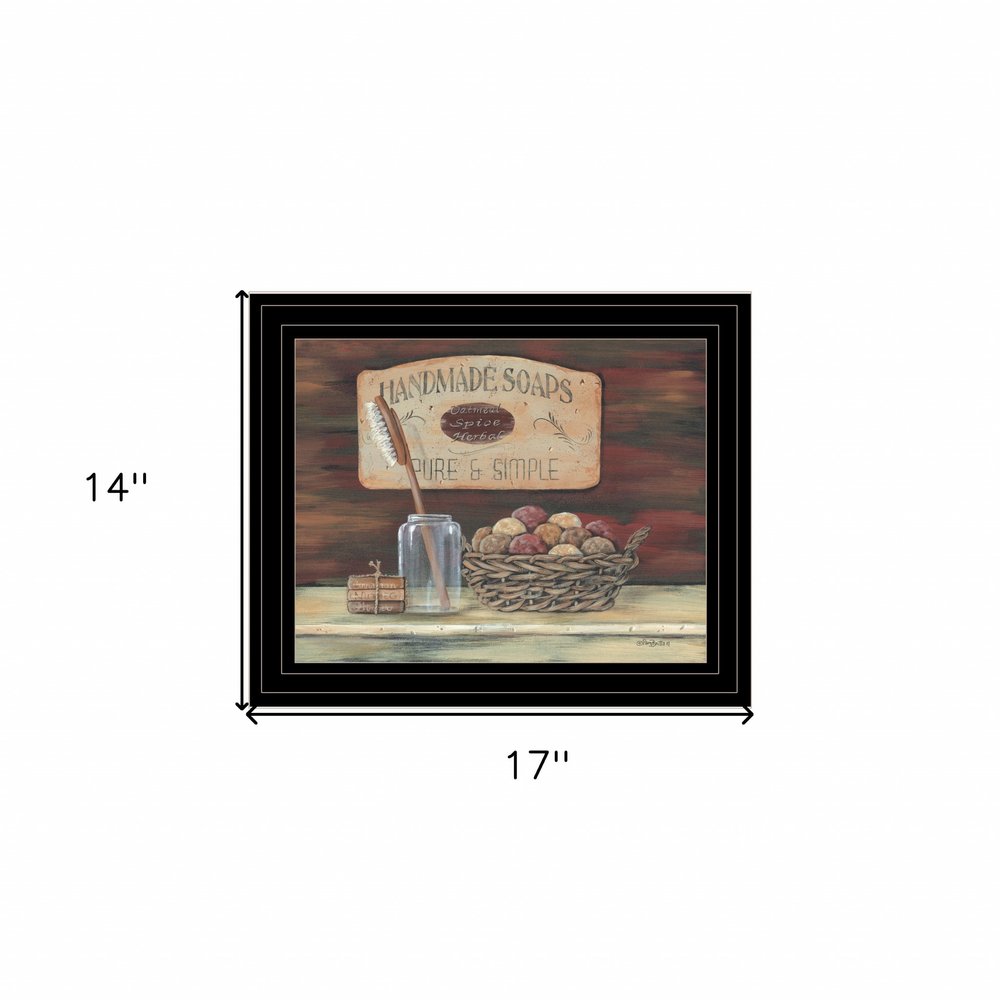 HANDMADE SOAPS 3 Black Framed Print Bathroom Wall Art — view 3