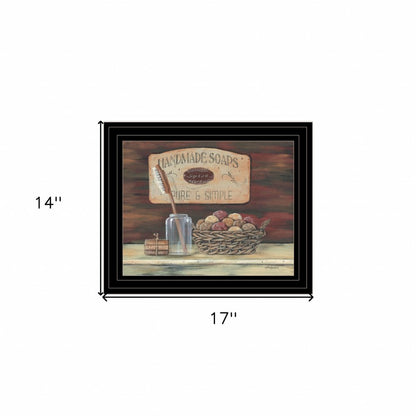 HANDMADE SOAPS 3 Black Framed Print Bathroom Wall Art