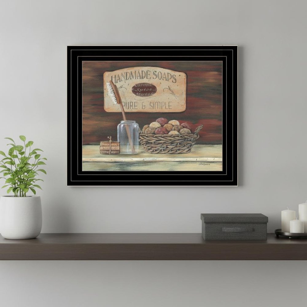 HANDMADE SOAPS 3 Black Framed Print Bathroom Wall Art — view 6