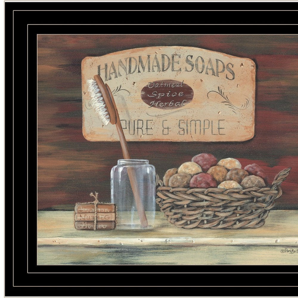 HANDMADE SOAPS 3 Black Framed Print Bathroom Wall Art — view 5