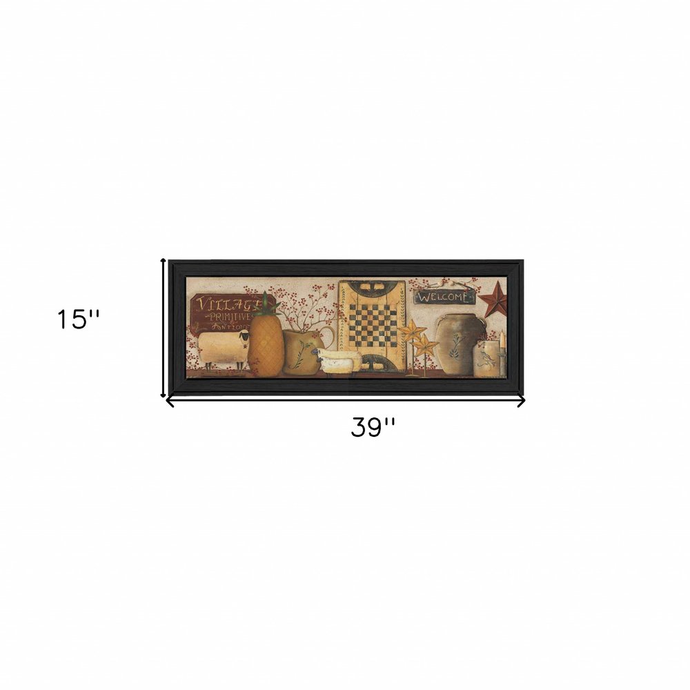 Village Welcome Black Framed Print Wall Art — view 3