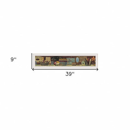 Country Bath Shelf 2 White Framed Print Bathroom Wall Art