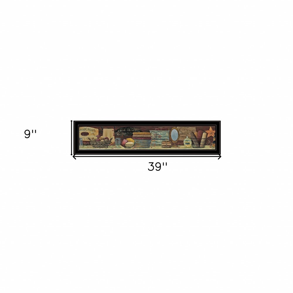 Country Bath Shelf 3 Black Framed Print Bathroom Wall Art — view 3