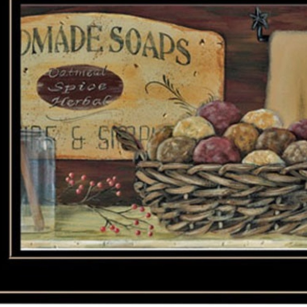 Country Bath Shelf 3 Black Framed Print Bathroom Wall Art — view 4