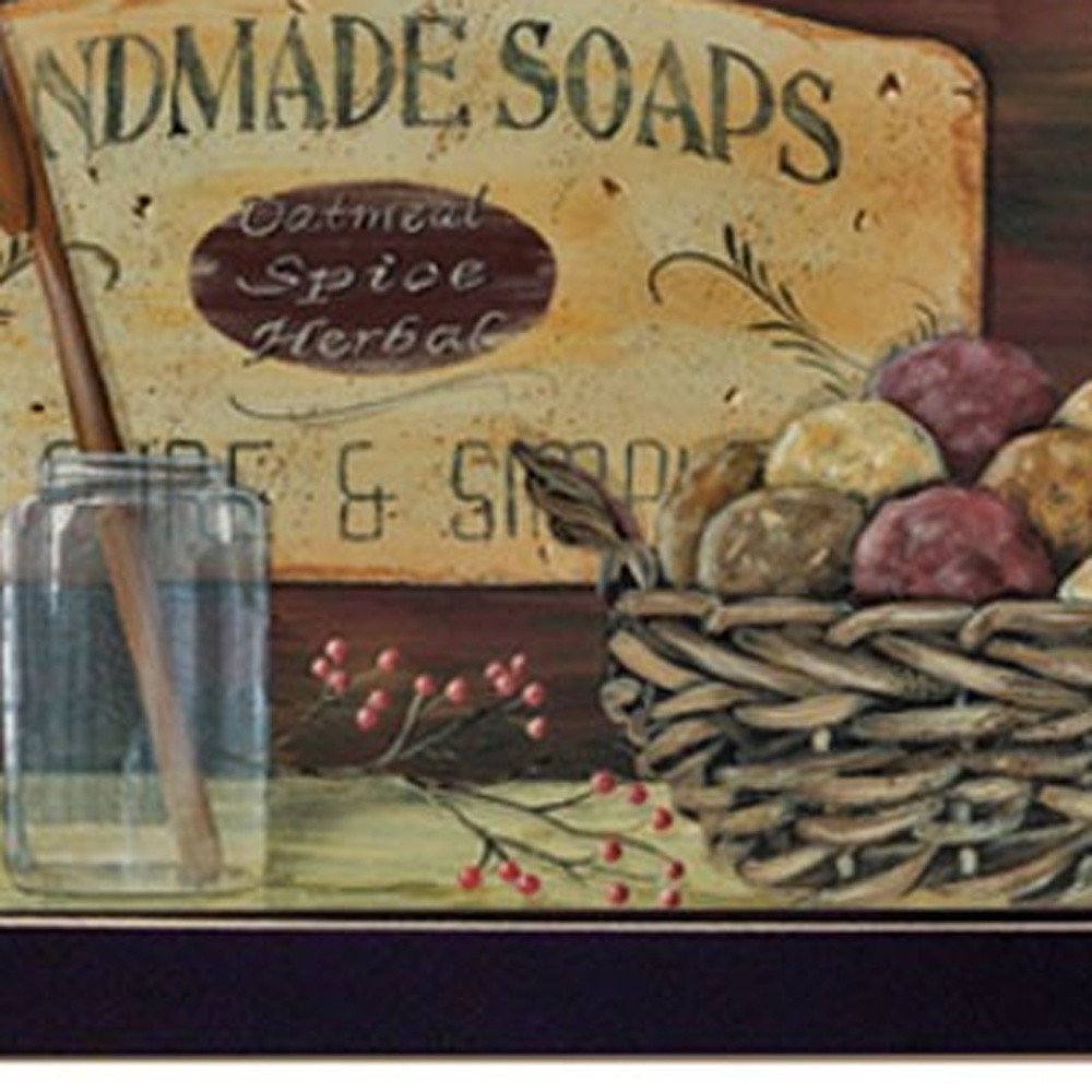 Country Bath Shelf 4 Black Framed Print Bathroom Wall Art — view 4