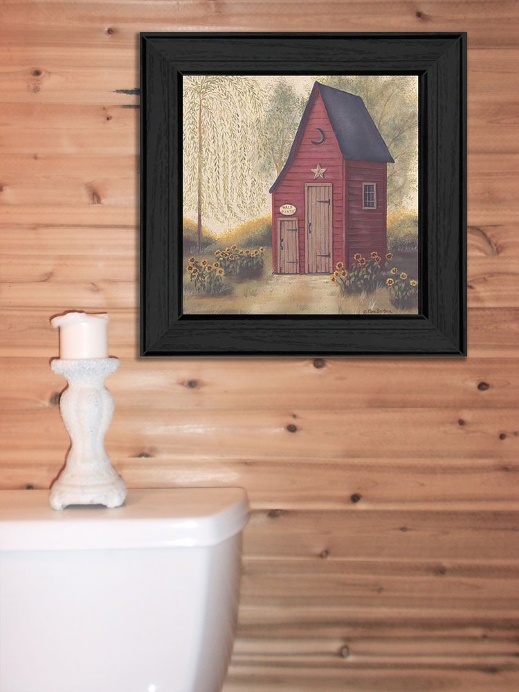 Folk Art Outhouse Black Framed Print Wall Art — view 2