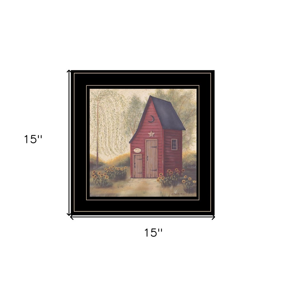Folk Art Outhouse II 2 Black Framed Print Bathroom Wall Art — view 5