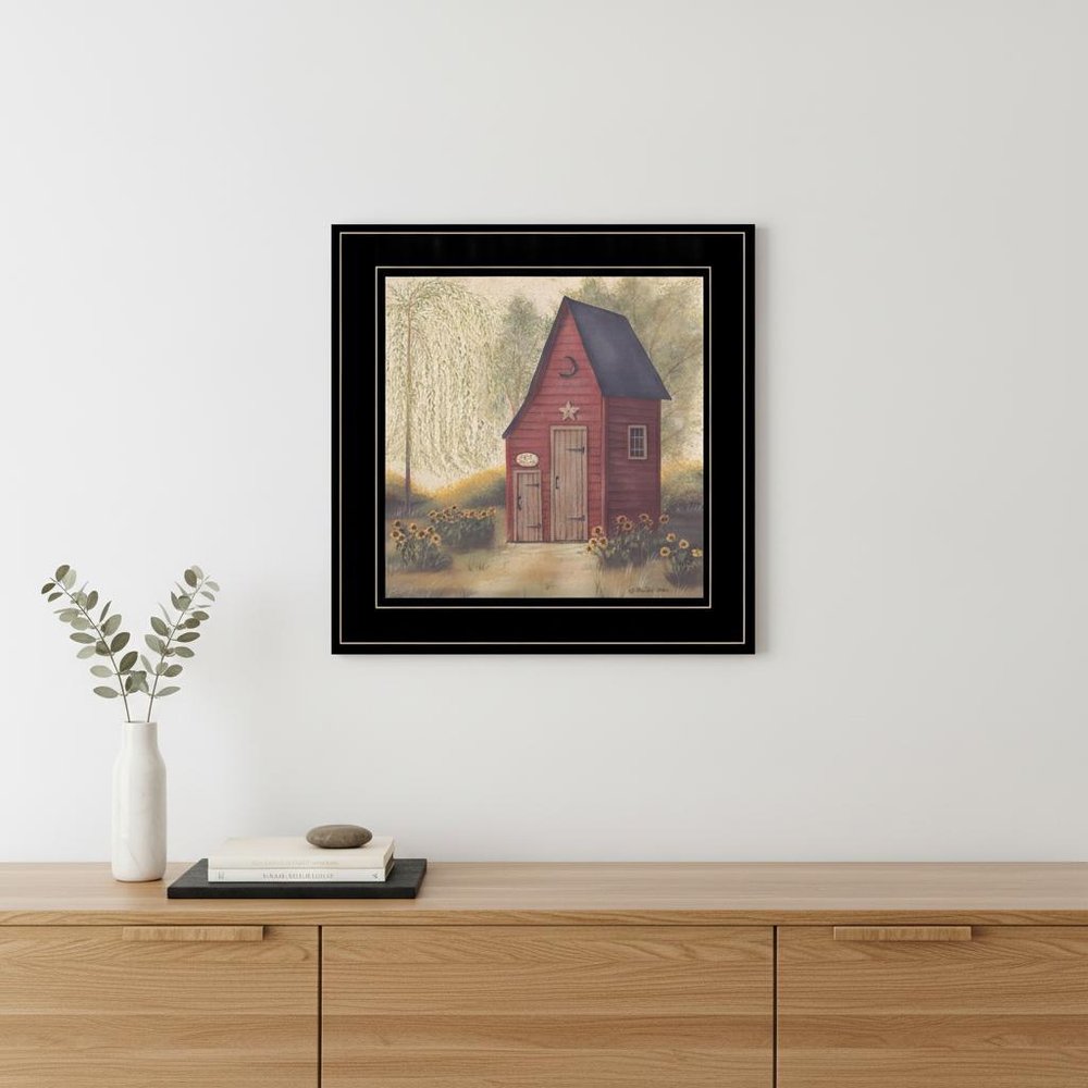 Folk Art Outhouse II 2 Black Framed Print Bathroom Wall Art — view 6