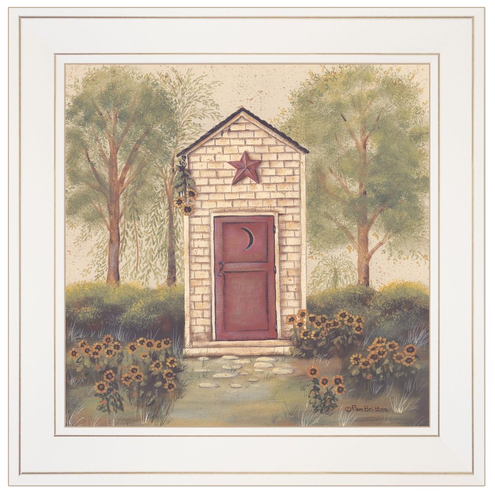 Folk Art Outhouse III 1 White Framed Print Wall Art — view 1