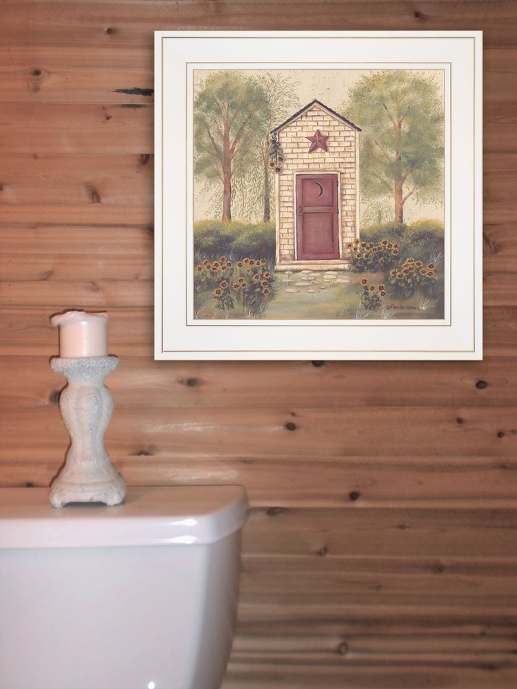 Folk Art Outhouse III 1 White Framed Print Wall Art — view 3