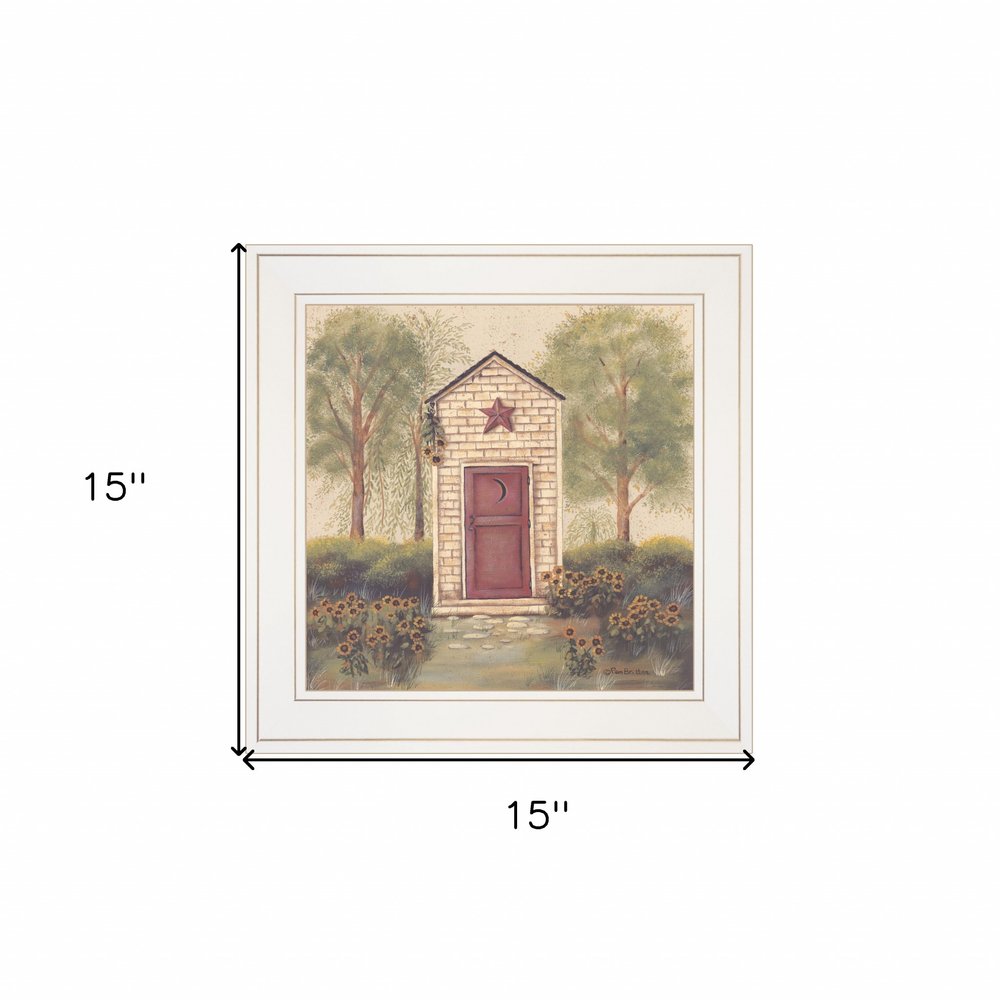 Folk Art Outhouse III 1 White Framed Print Wall Art — view 5