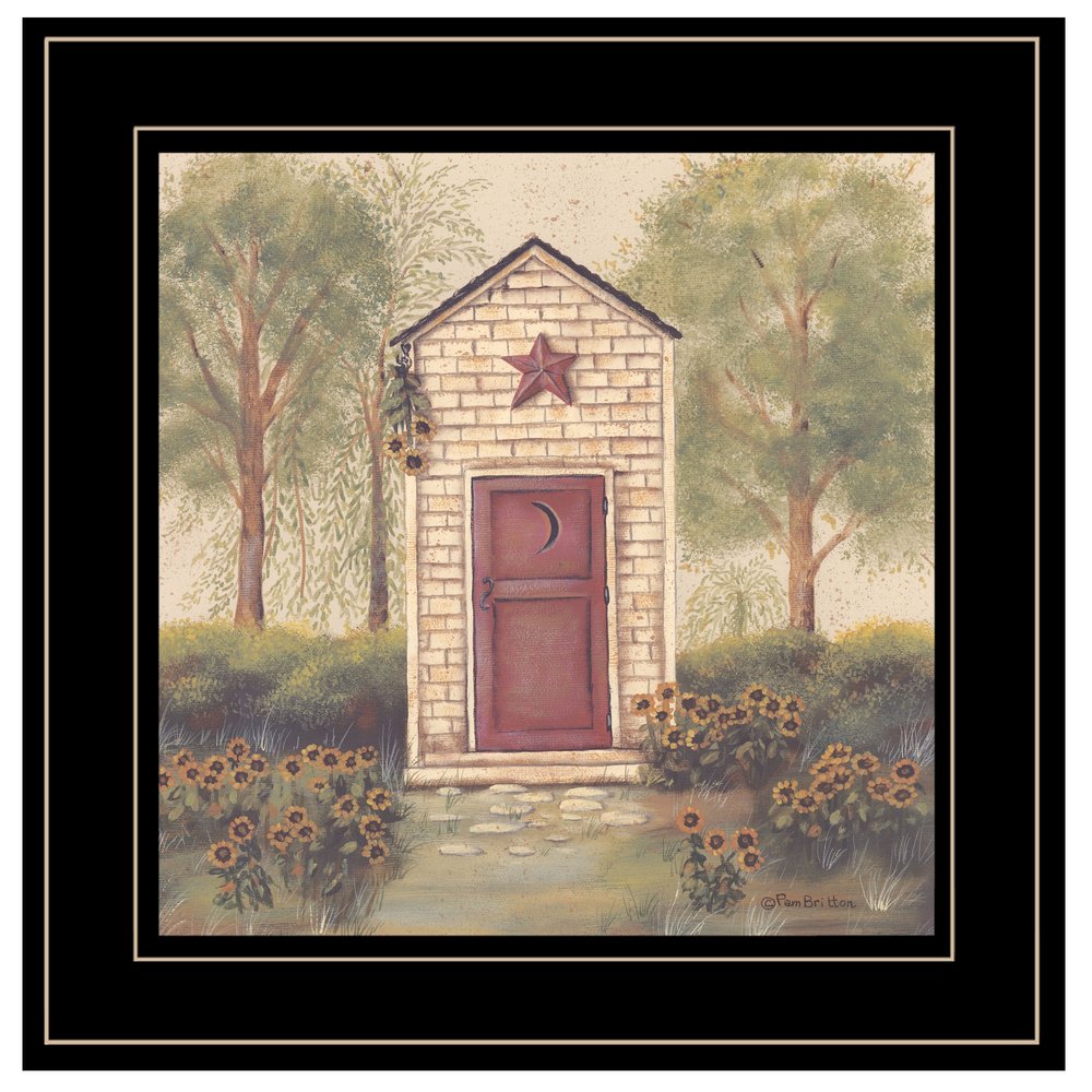 Folk Art Outhouse III 2 Black Framed Print Wall Art — view 1