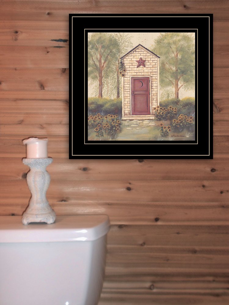 Folk Art Outhouse III 2 Black Framed Print Wall Art — view 2