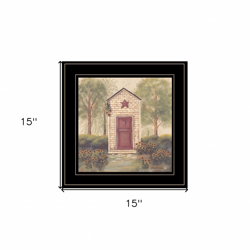 Folk Art Outhouse III 2 Black Framed Print Wall Art — view 4