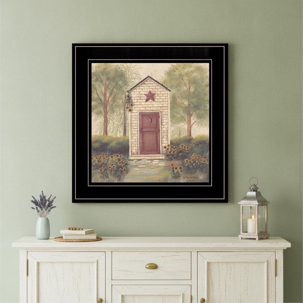 Folk Art Outhouse III 2 Black Framed Print Wall Art — view 5