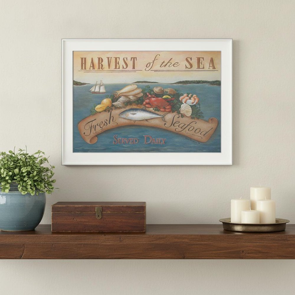 Sea Harvest White Framed Print Kitchen Wall Art — view 5