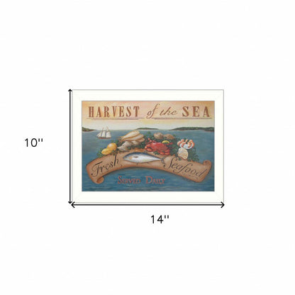 Sea Harvest White Framed Print Kitchen Wall Art