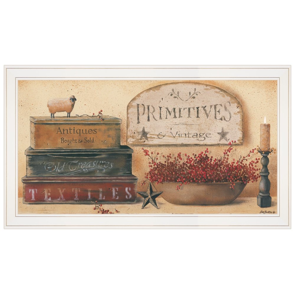 Primitives and Vintage 2 White Framed Print Wall Art — view 1