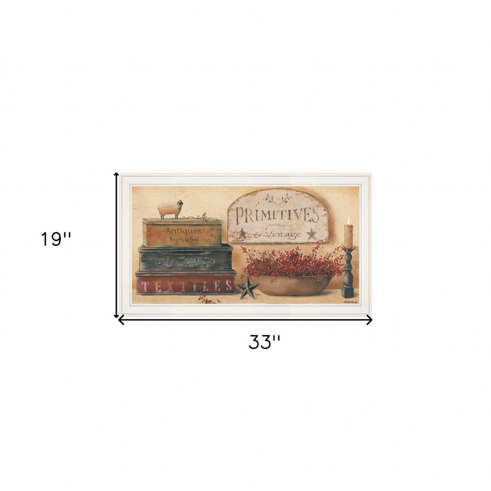 Primitives and Vintage 2 White Framed Print Wall Art — view 3