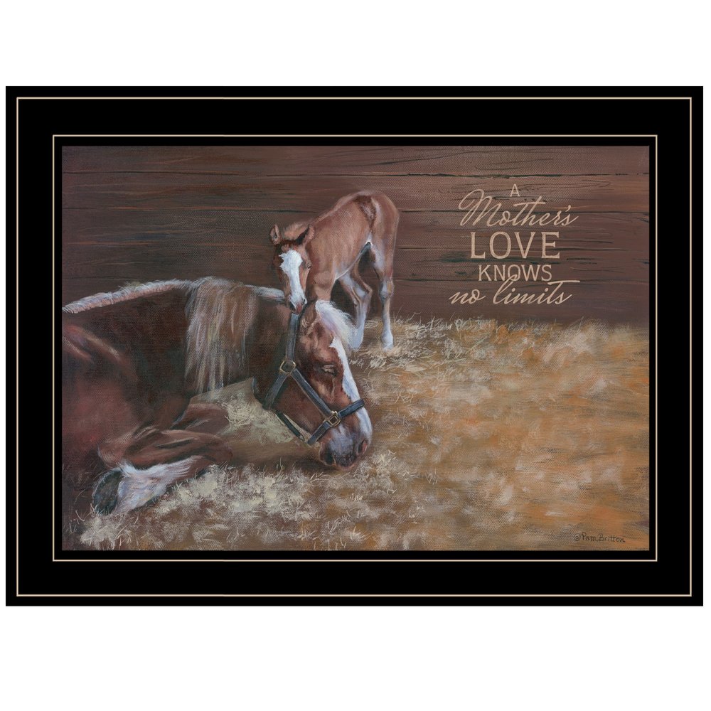 A Mother Love Horses 2 Black Framed Print Wall Art — view 2